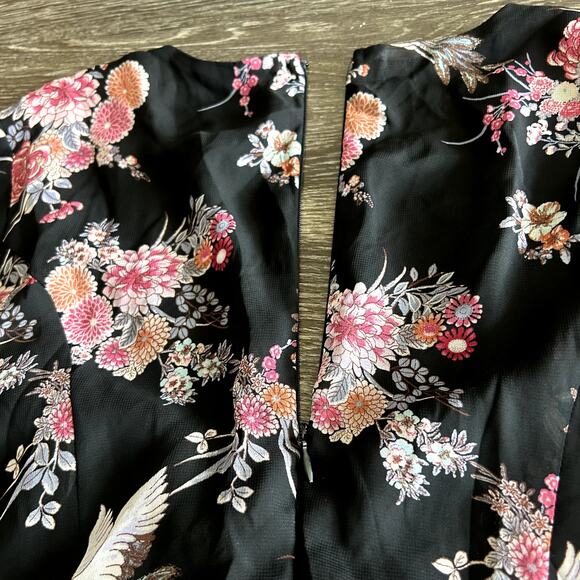 EUC Lulus Wings of Love‎ Black Pink Floral Print Tie Front Maxi Dress Size Small - Picture 8 of 16